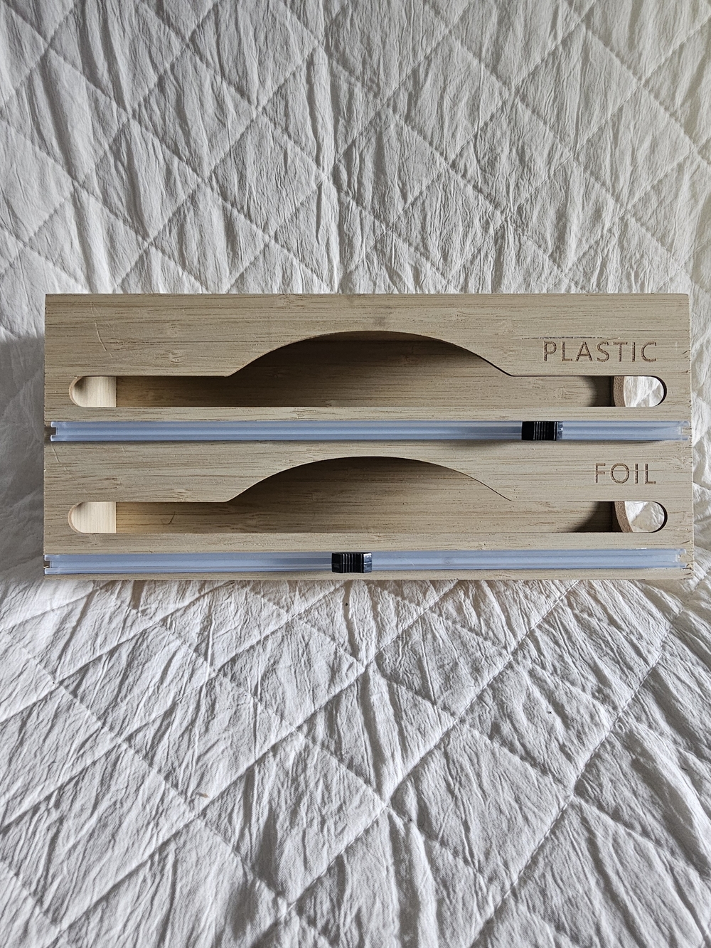 Wooden Kitchen Wrap Dispenser for Plastic and Foil - Natural